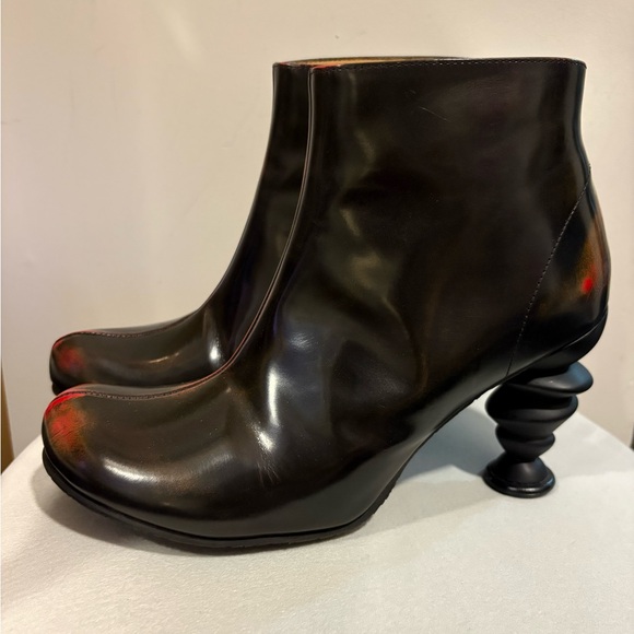 John Fluevog Black and Red Ankle Boots - Picture 3 of 4